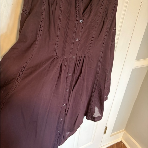 We The Free Free People Victorian Buttondown Top - Size S - Deep Eggplant Purple - Picture 5 of 11